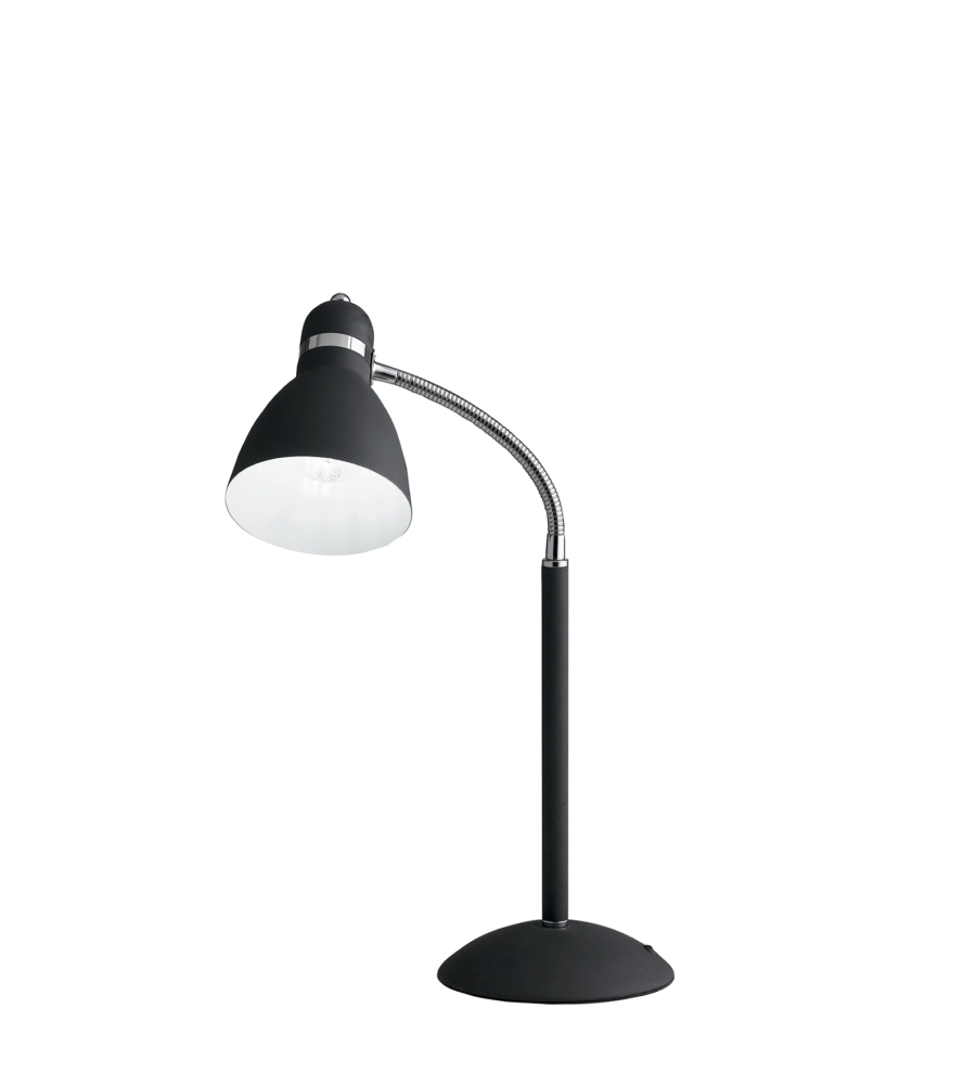 Lume "people" in metallo nero con diffusore orientabile, h 52 cm